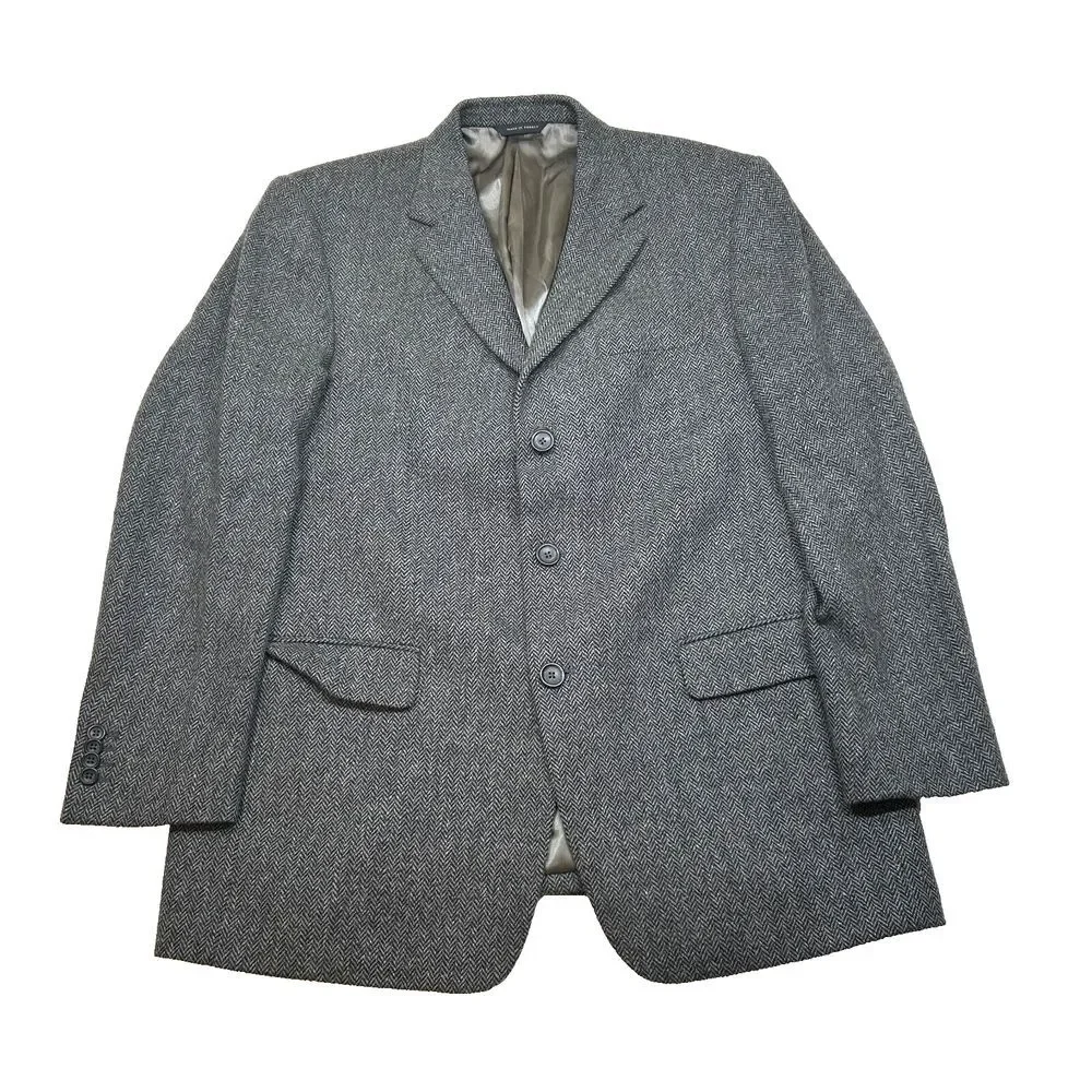 Banana Republic Tweed Sport Coat Mens‎ 44R 44 Grey Herringbone Wool